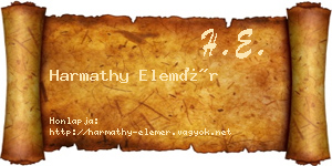 Harmathy Elemér névjegykártya